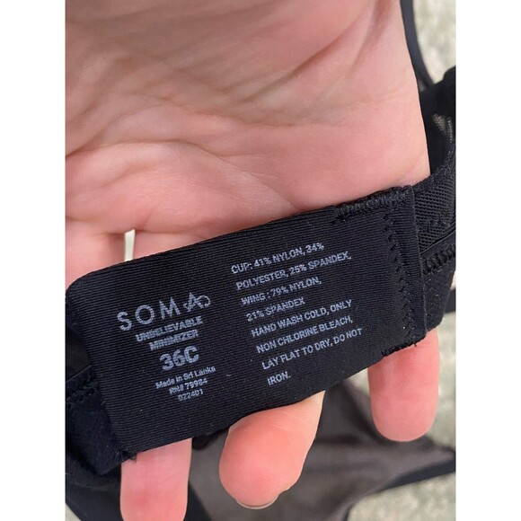 LOT (4) Soma Size 36C Unlined Perfect Coverage & Unbelievable Minimizer Bras - Picture 10 of 11